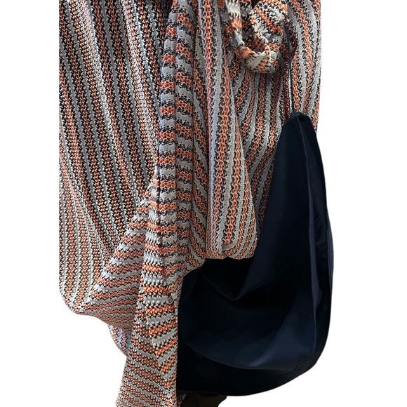 Tory Burch Knit Tank Dress Pre Fall 2016 Sz L Blue White Brown Orange Boho Retro - Picture 8 of 14